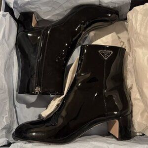 Prada Patent Leather Booties Size 38